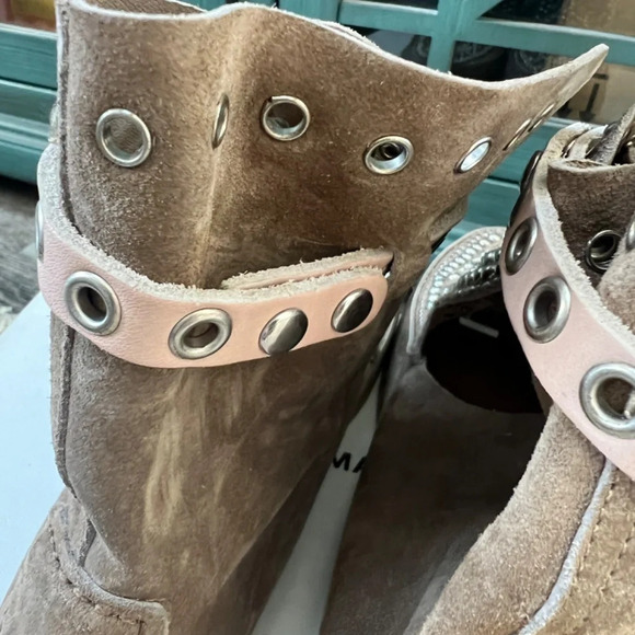 Isabel Marant Morley Taupe Suede Studded Moccasins Ankle Boots 38 / 8 - Picture 11 of 13